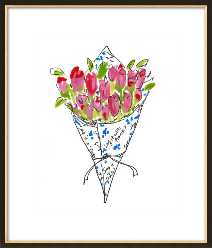 Bodega Flowers in Blue and Pink by Larsen McDowell for Artfully Walls