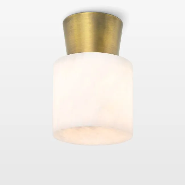Hazel Natural Brass and Alabaster Flush Mount