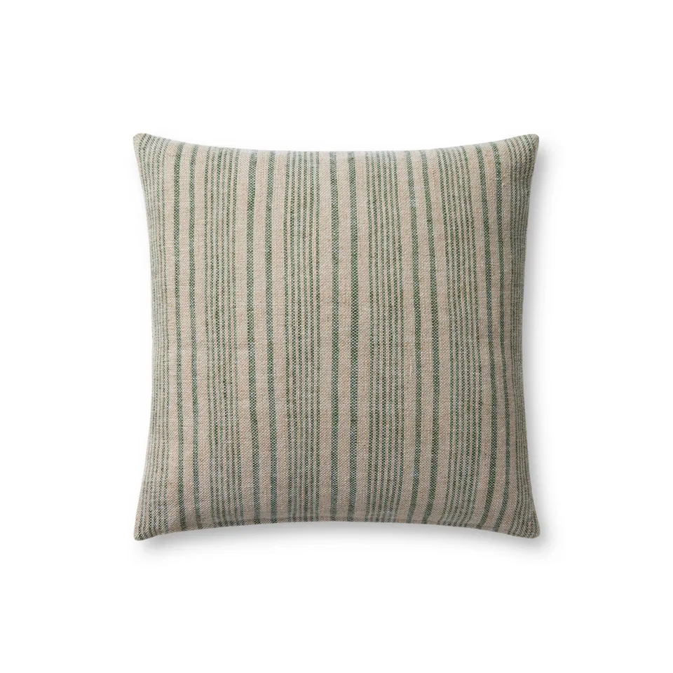 Magnolia Home by Joanna Gaines x Loloi Elaine Beige / Sage 18" x 18" Cover Only