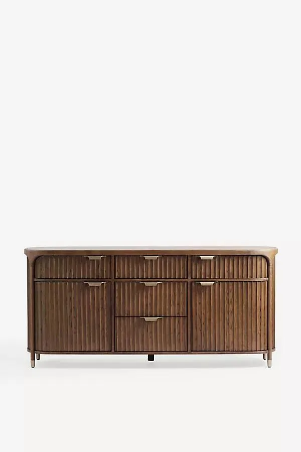 The Isla Oval 70" Fluted-Wood Sideboard