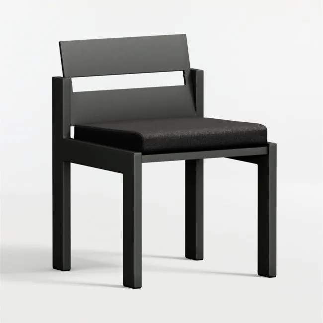 Walker Metal Outdoor Dining Chair with Canvas Black Sunbrella ® Cushions