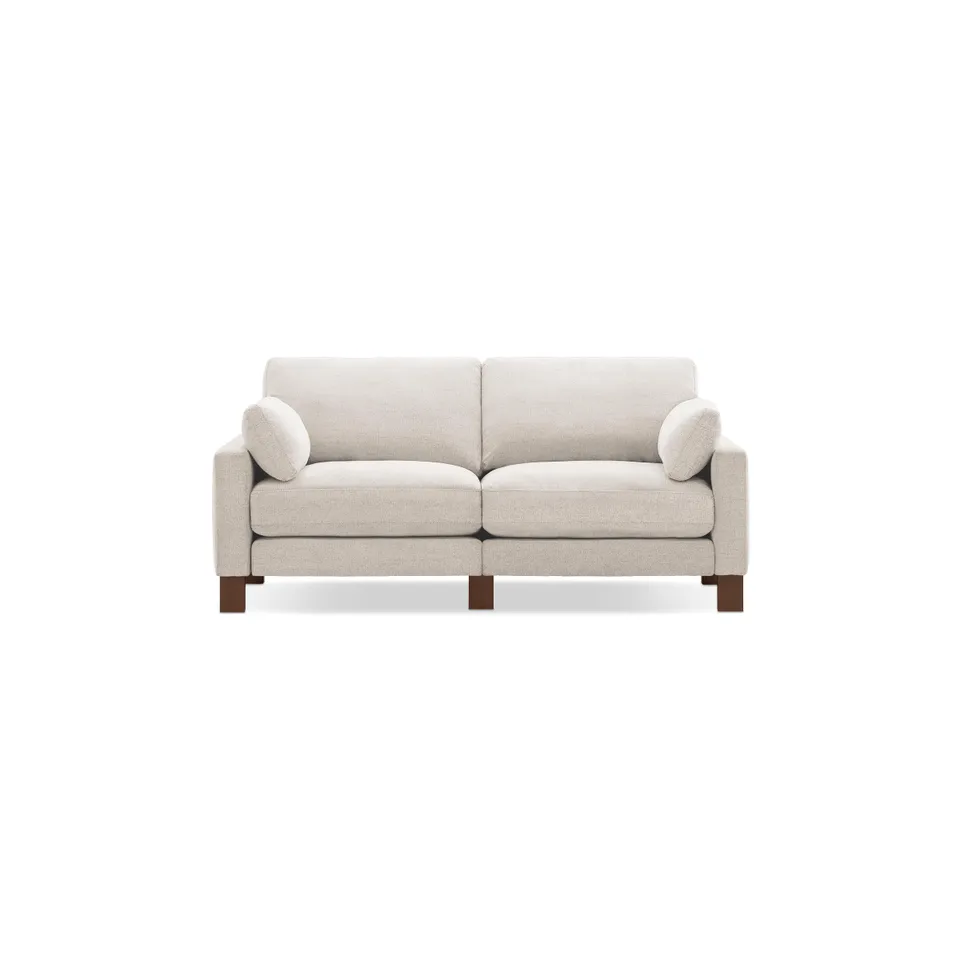Union 2-Seat Sofa - Ivory - Performance Chenille / Walnut - Wood / Square Leg