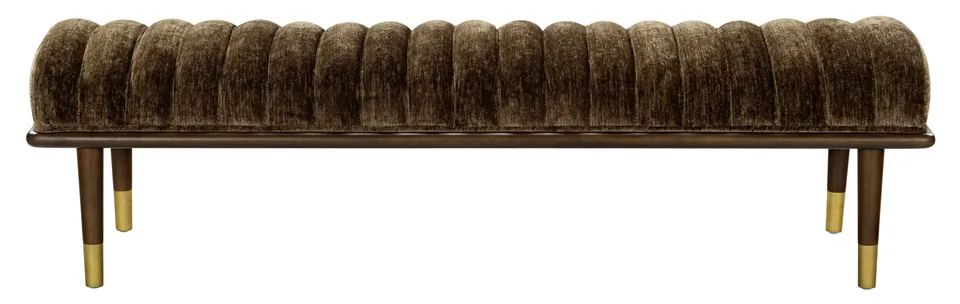 Safavieh Couture Flannery Mid-Century Bench, Brown / Dark Brown
