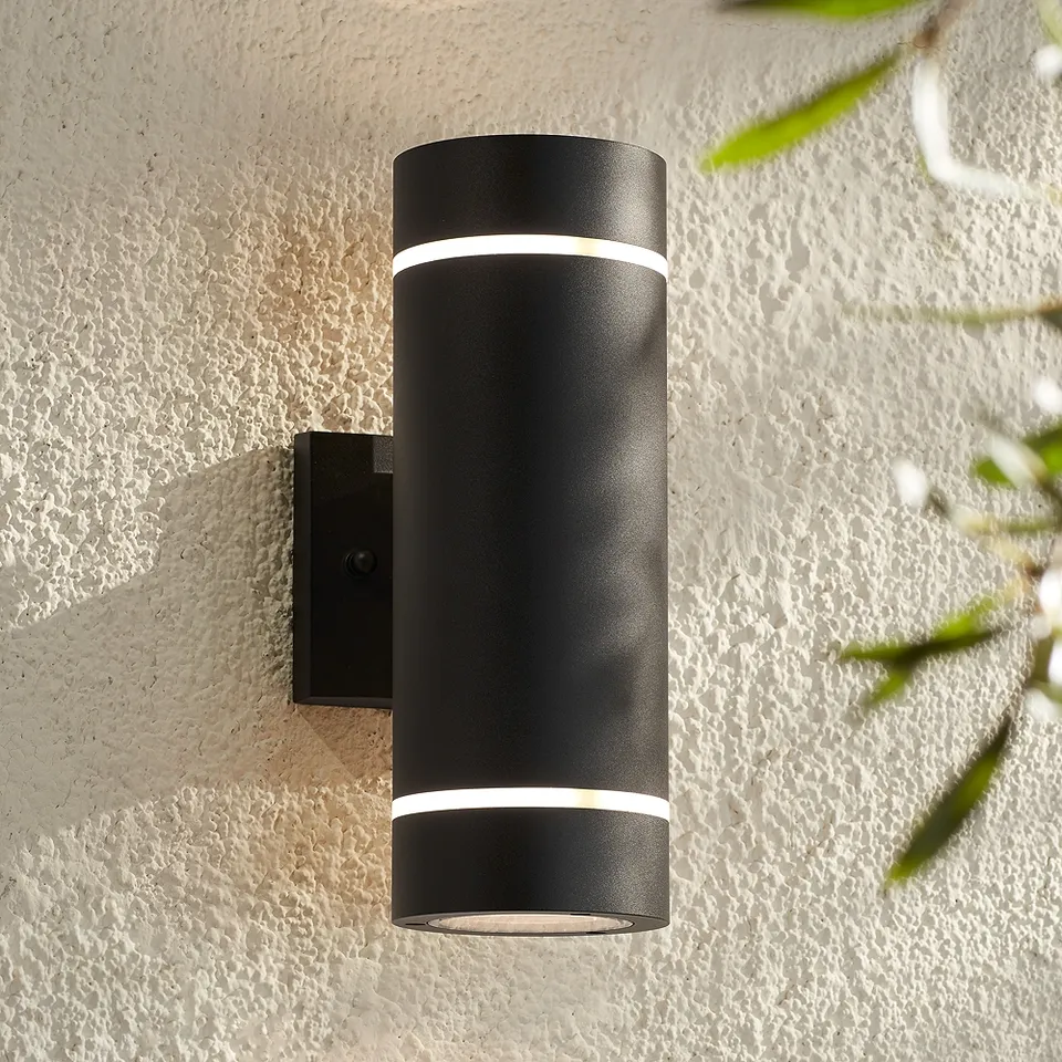 Possini Euro Wynnsboro 12" High Black Up and Down Outdoor Wall Light