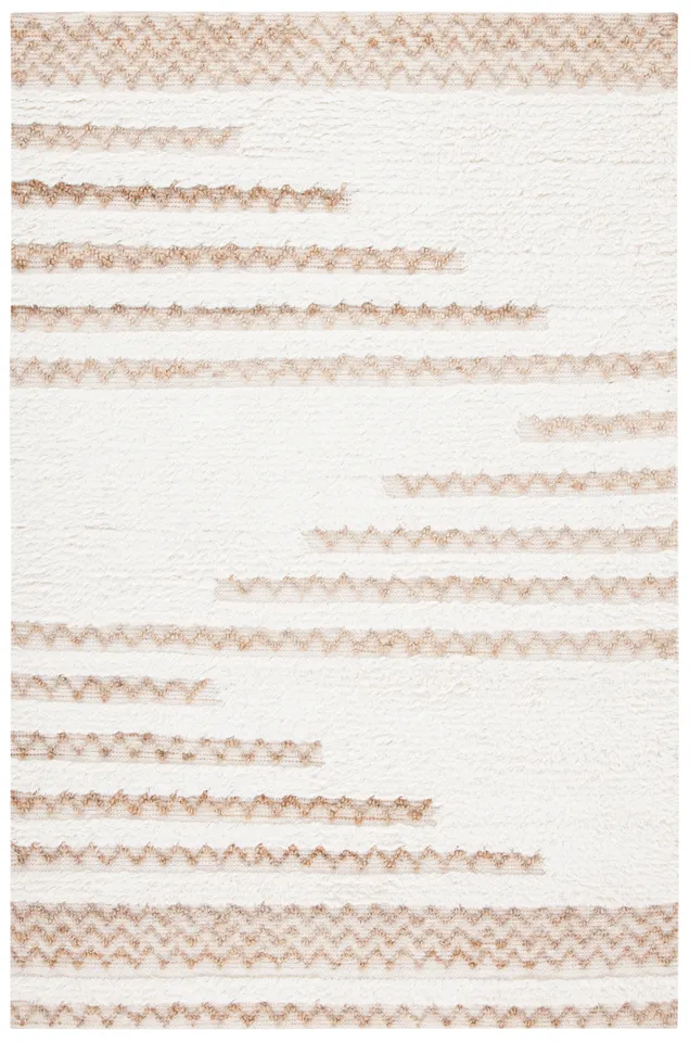 Safavieh Couture Natura Collection Hand Loomed Area Rug, Ivory / Brown, 4' x 6'