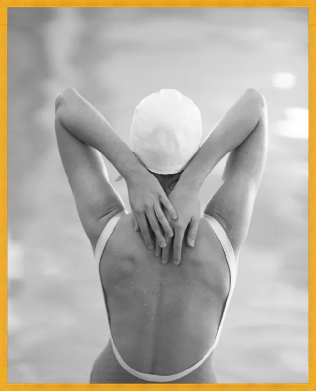 The Swimmer with a white  cap by Lucy Snowe for Artfully Walls