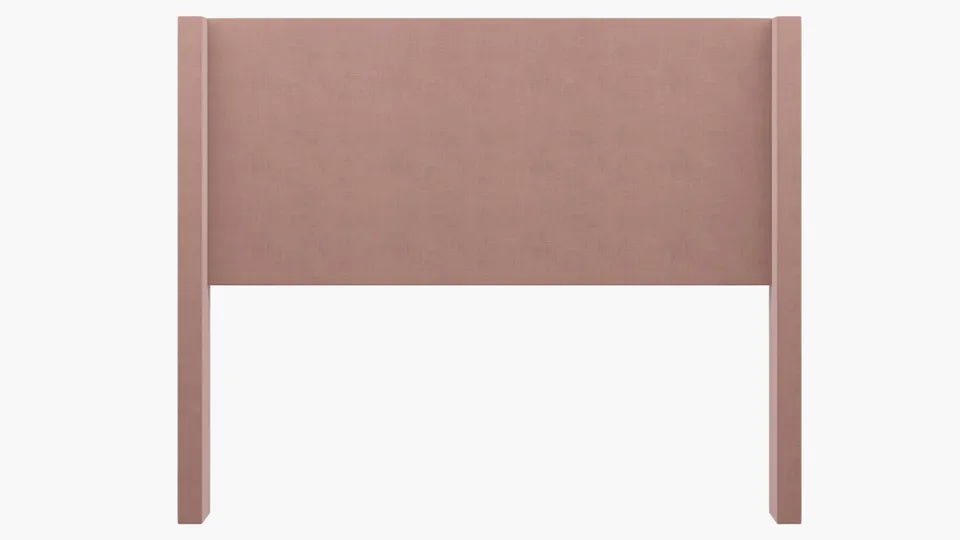 Modern Wingback Headboard, Blush Everyday Linen, Queen