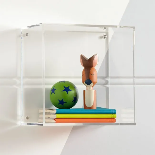 Now You See It Clear Acrylic Floating Cube Shelf, Set of 3