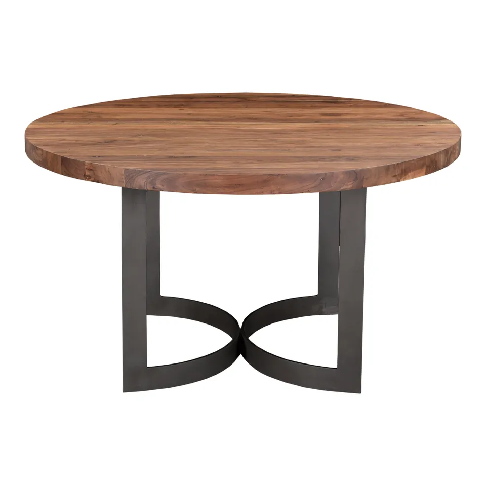 Bent Round Dining Table 54In Brown