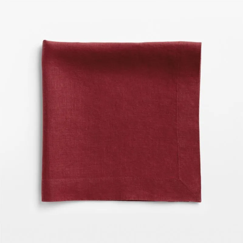 Marin Luminous Red European Linen Napkin, Set of 4