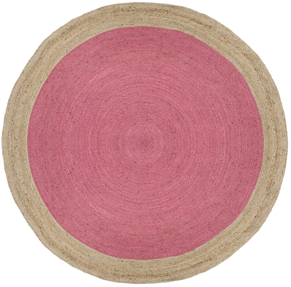 Arlo Home Hand Woven Area Rug, NF801P, Pink/Natural,  8' X 8' Round