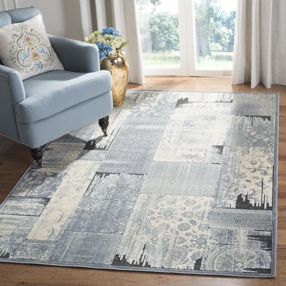 Arlo Home Woven Area Rug, PAR100-730, Grey/Anthracite,  5' 3" X 7' 6"