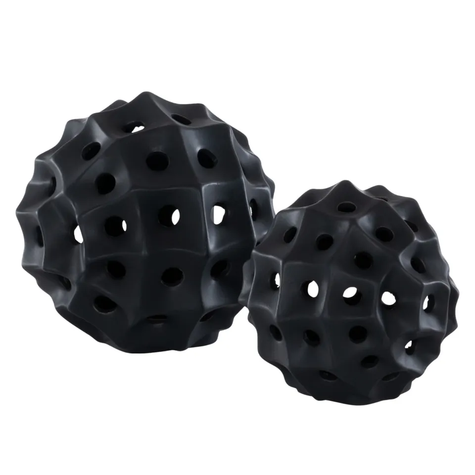 Ovis Ceramic Table DÃ©cor, Set of 2 - Black