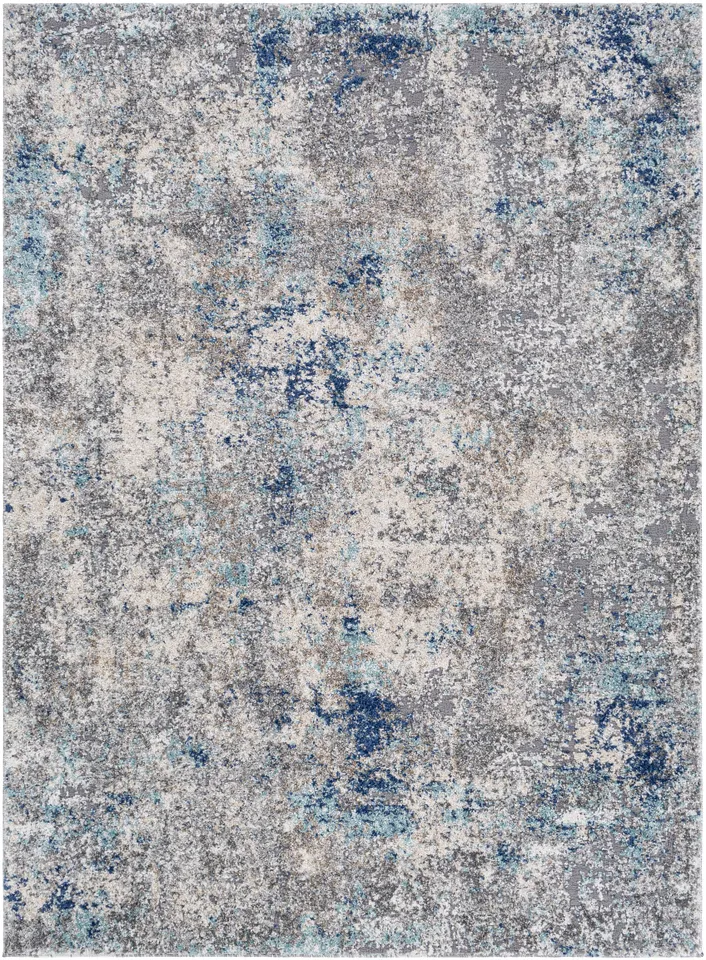 Andorra Gray Indoor 6'7" x 9' Machine Woven Rug