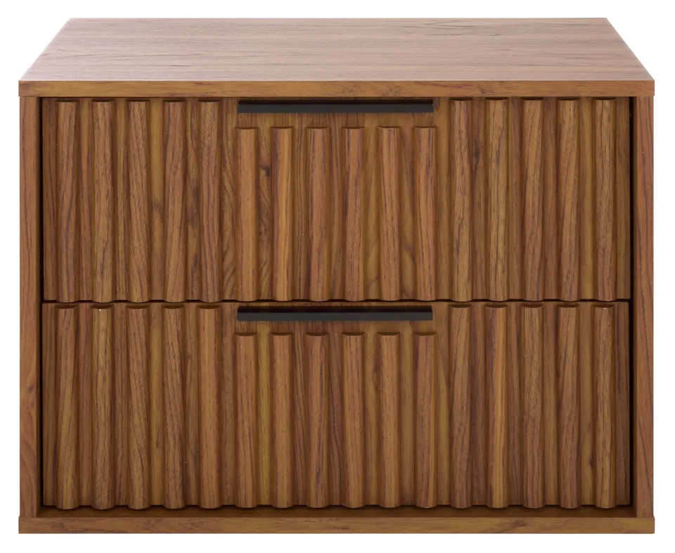 Lylia 2 Drawer Floating Nightstand - Walnut / Black