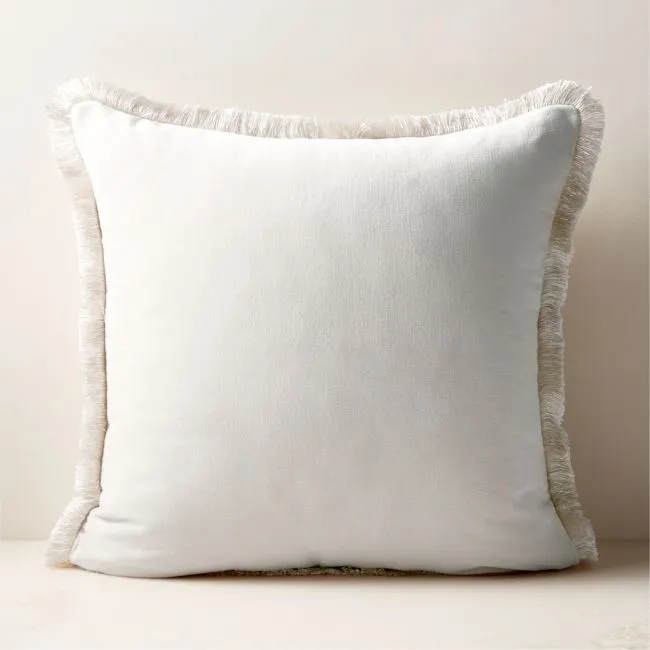 Bettie Warm White Velvet Throw Pillow Cover 20"x20"