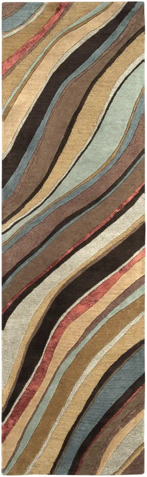 Artist Studio Brown Indoor 2'6" x 8' Handmade Rug