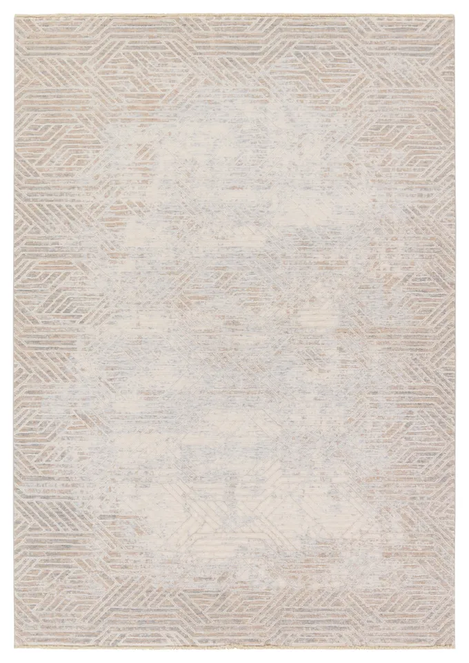 Olympian Geometric Tan/ Gray Runner Rug (3'X10')