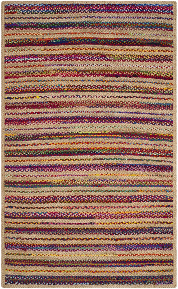 Arlo Home Hand Woven Area Rug, CAP303A, Natural/Multi,  4' X 6'