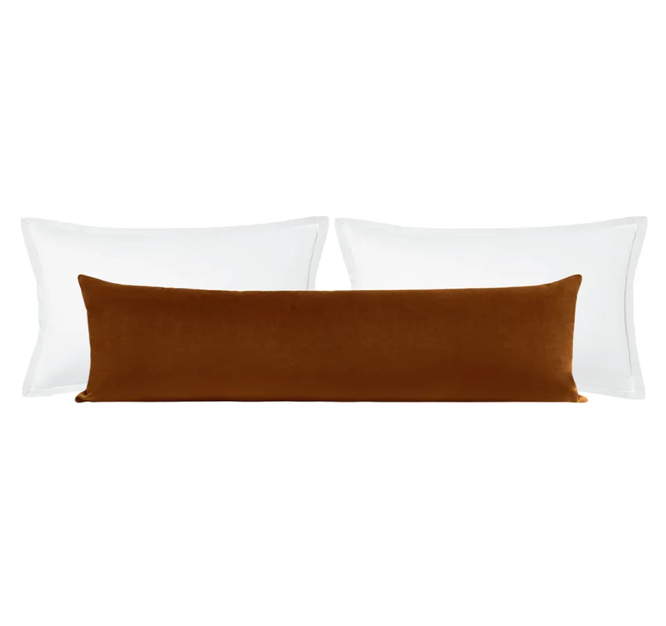 THE XL LUMBAR :: SOCIETY VELVET // COGNAC - SWATCH 4" X 4"