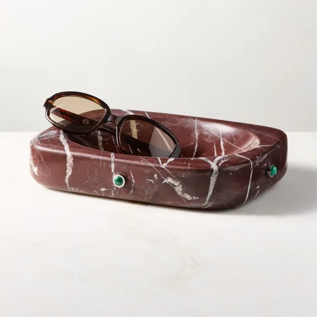 Pietra Red Marble Catchall Dish by Nina Garcia