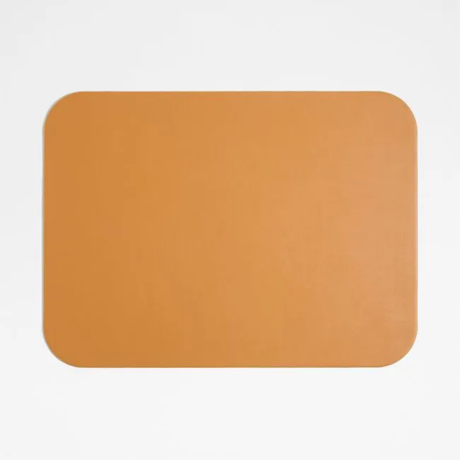 Rizzo Easy Care Recycled Leather Reversible Ochre Rectangular Placemat