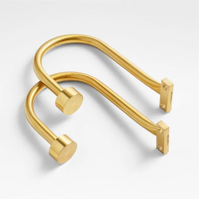 Brass Window Curtain Tiebacks, Set of 2