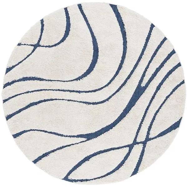 Coastal Shag Abstract Wave Area Rug