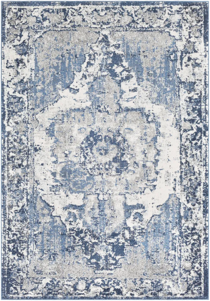 Chelsea Blue Indoor 5'3" x 7'3" Machine Woven Rug
