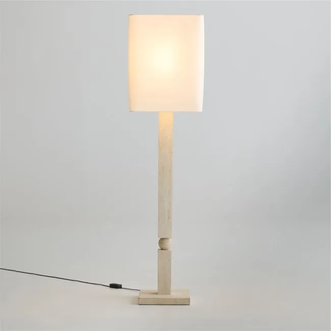 The Line Travertine 44.75" Floor Lamp with Fabric Shade by Venus Williams