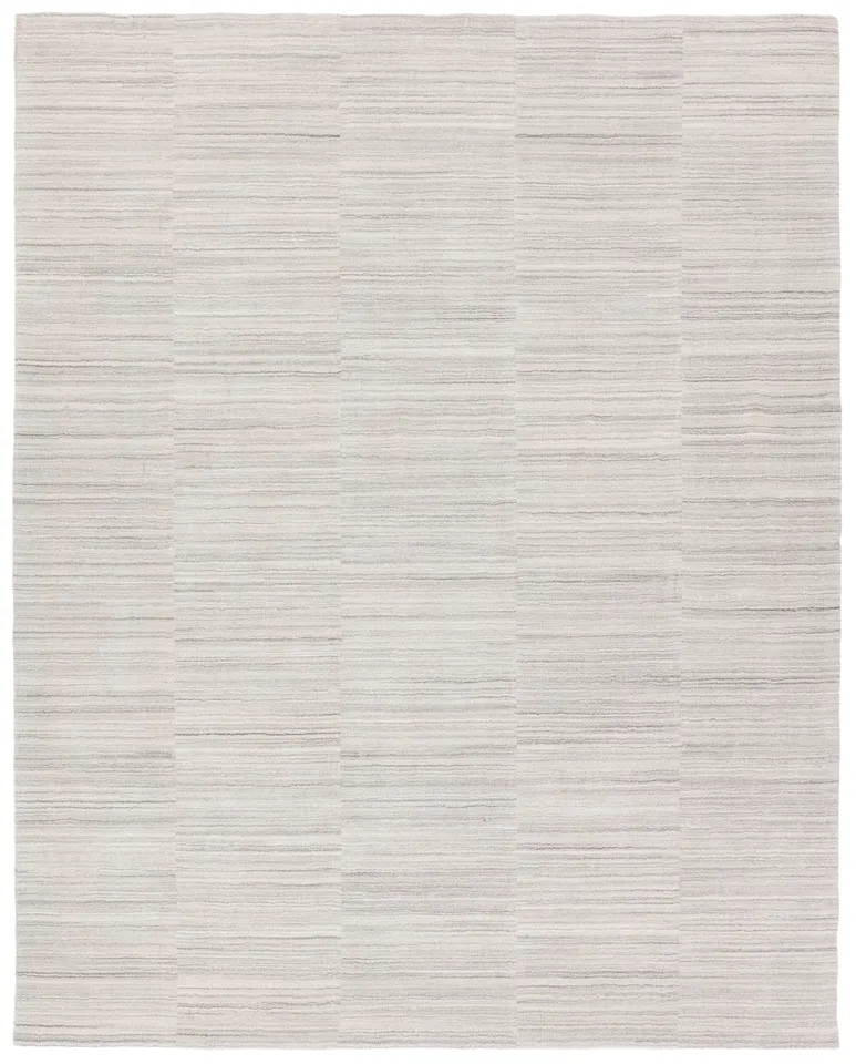 Irini IVA01 Handmade Outdoor Striped Gray and White Area Rug (5'x8')