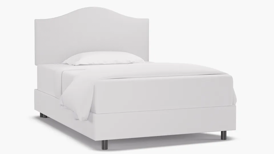 Camelback Headboard, White Twill, Full