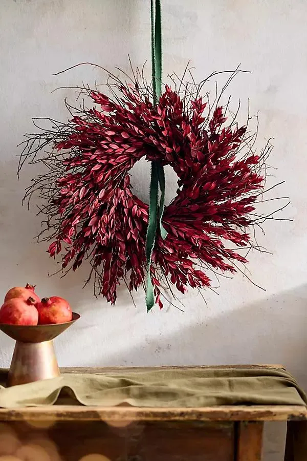 Preserved Red Myrtle Wreath