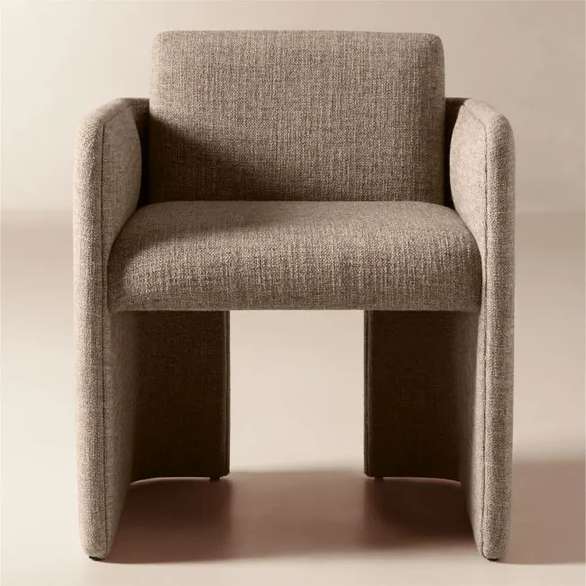 Carson Dark Taupe Performance Fabric Dining Armchair Set of 4