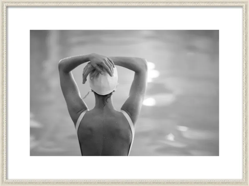 Woman Swimmer in a White Cap by Lucy Snowe for Artfully Walls