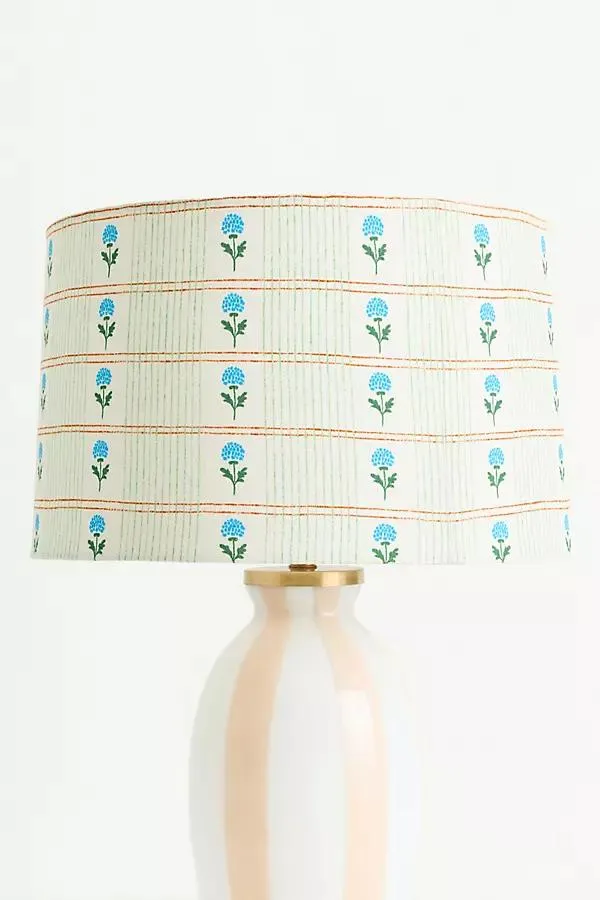 Printed Fabric Drum Lampshade