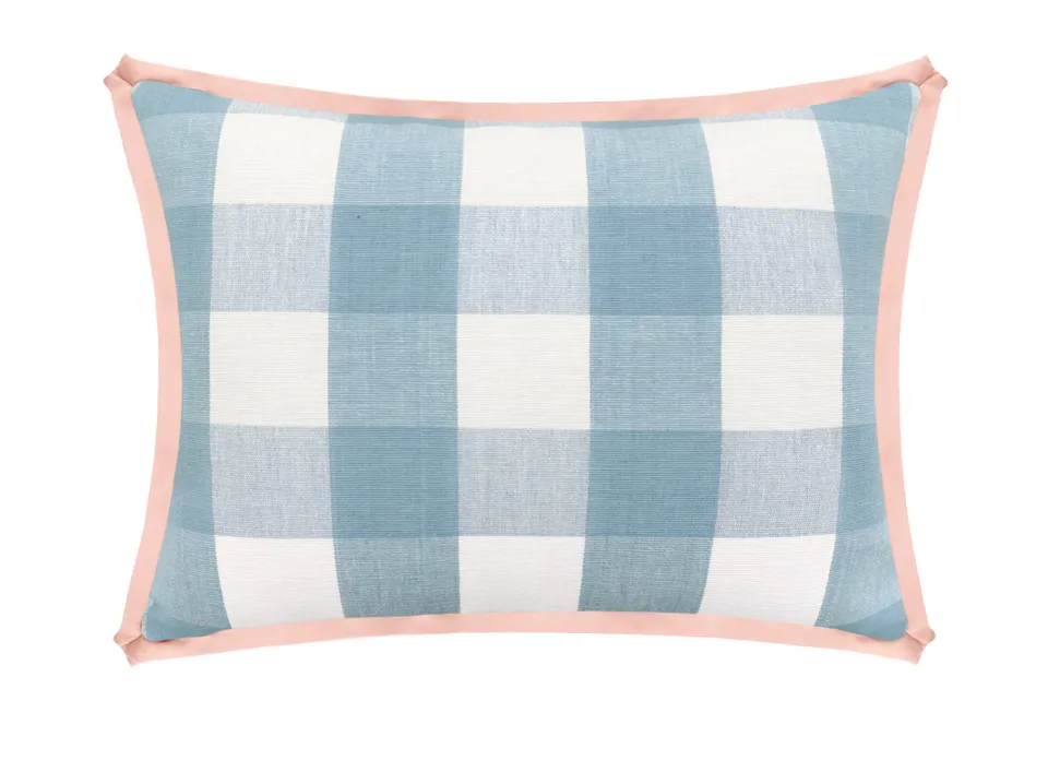 THE MINI :: CHARLESTON CHECK // POWDER BLUE - THE MINI 10" X 12" / CORDING / Pink Peony