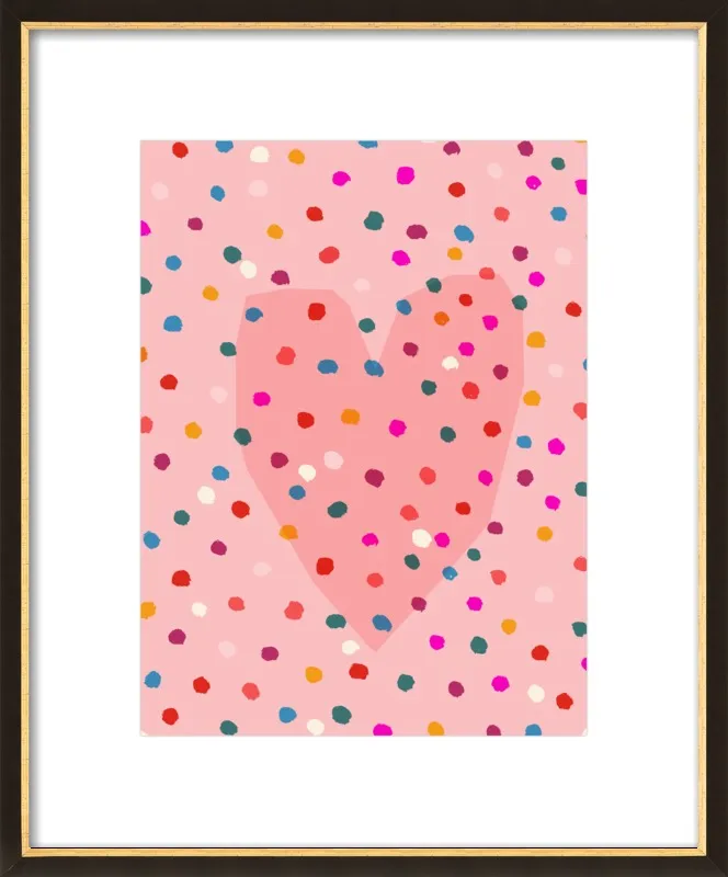 Rainbow Dotty Heart by Paula Mills for Artfully Walls