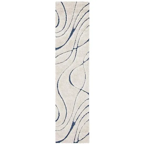 Coastal Shag Abstract Wave Area Rug