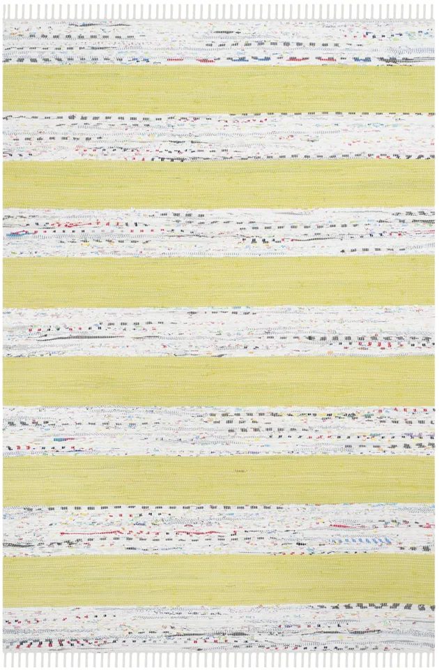 Arlo Home Hand Woven Area Rug, MTK720D, Ivory/Light Green,  5' X 7'