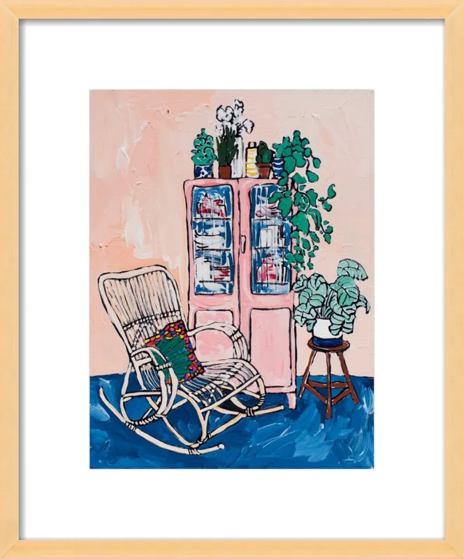 Rocking Chair In Pink Interior by Lara Lee Meintjes for Artfully Walls