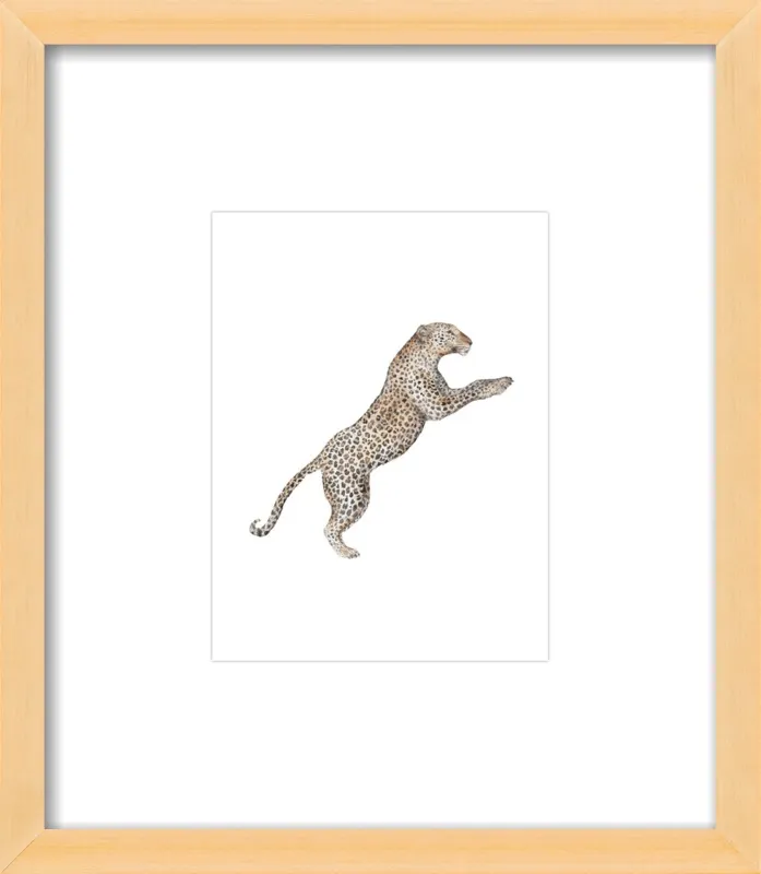 Leaping Leopard Watercolor by Lauren Rogoff for Artfully Walls