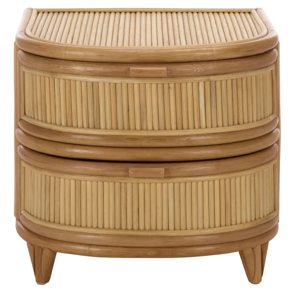 Ellena 2 Drawer Rattan Nightstand - Natural