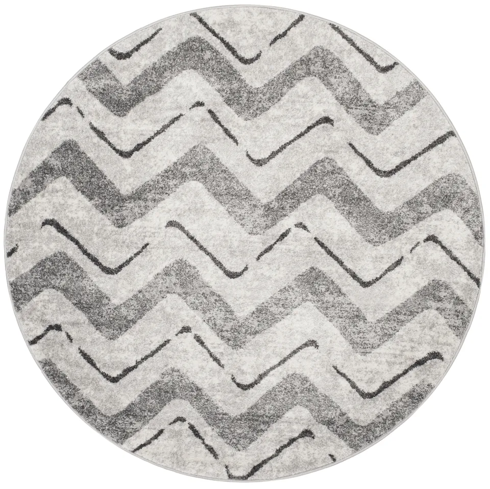 Arlo Home Woven Area Rug, ADR121P, Silver/Charcoal,  6' X 6' Round