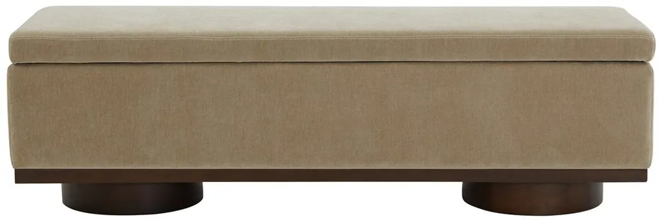 Vianna Boucle Bench - Light Brown / Walnut