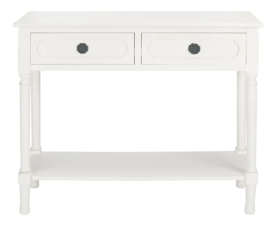Allura 2 Drawer Console Table - Distressed / White