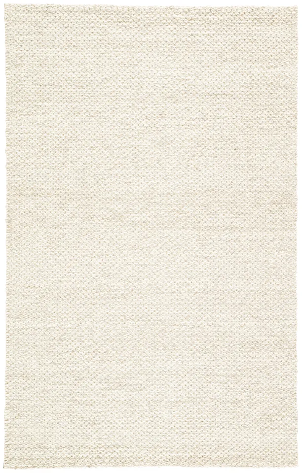 Karlstadt Handmade Solid Taupe/ White Area Rug (5'X8')