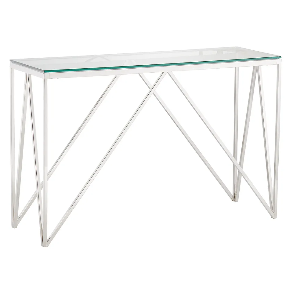 Luxor 47 1/4" Wide Chrome and Glass Modern Console Table