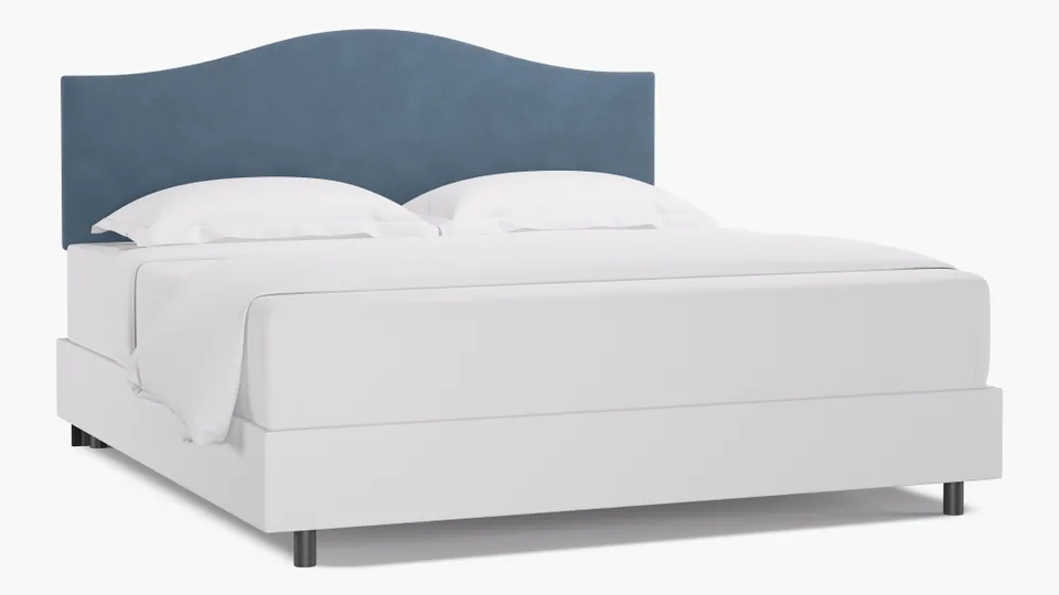 Camelback Headboard, Ocean Classic Velvet, King
