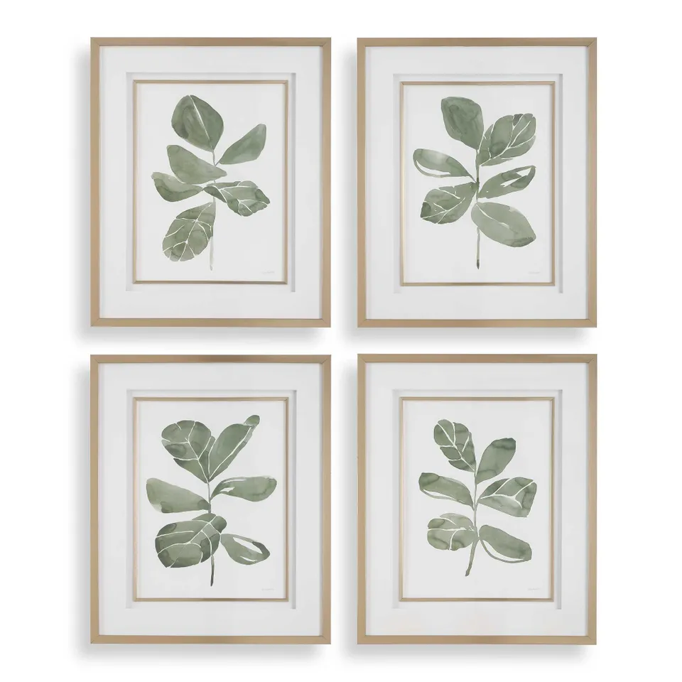 Fiddle Head Leaf Botanical Prints Set/4